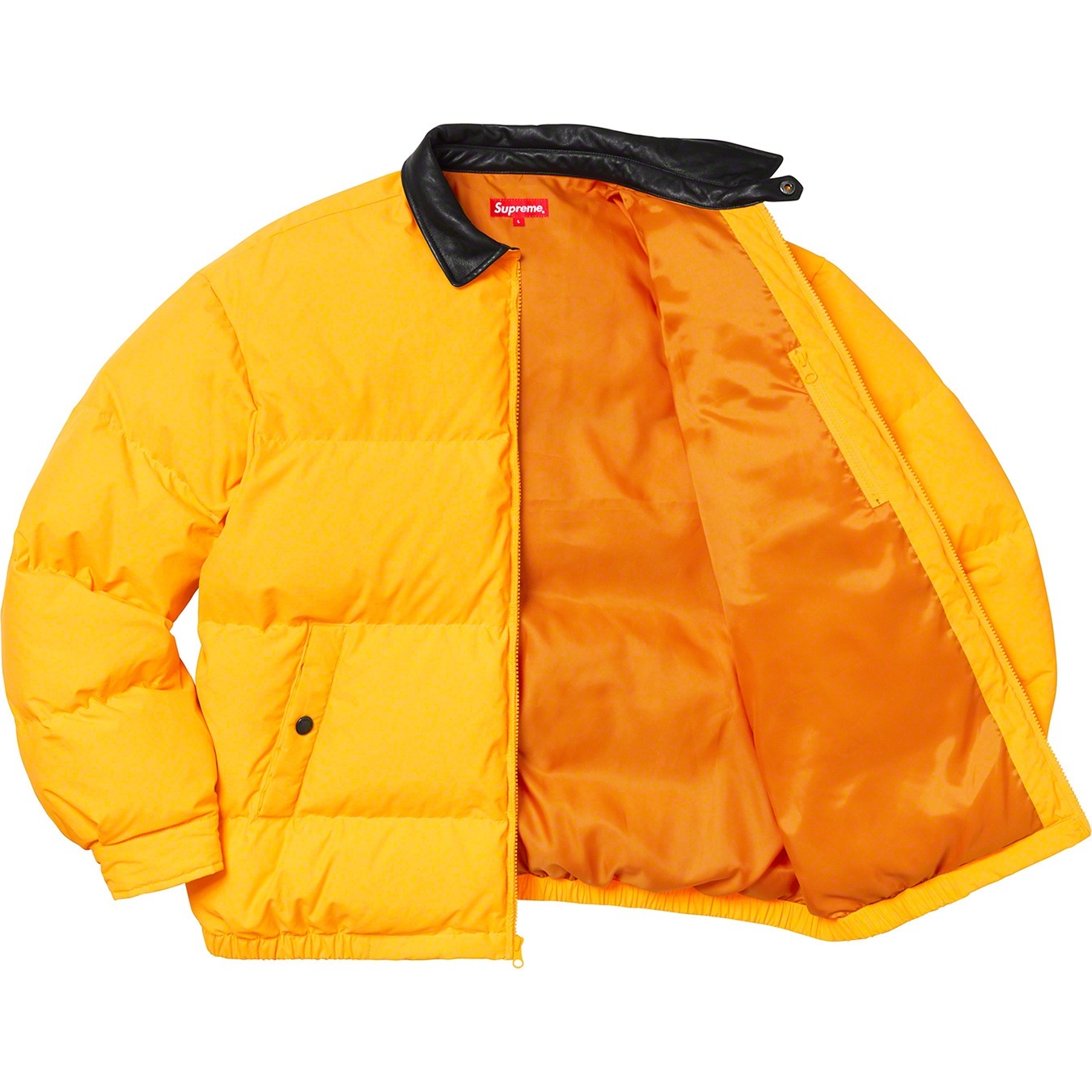 Leather Collar Puffy Jacket view 3